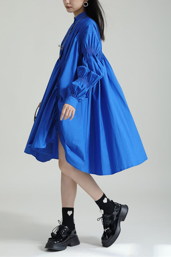 Ruched Long Sleeve Casual Dress