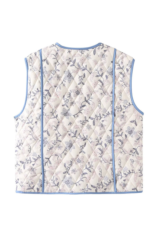 Floral Quilted Sleeveless Vest