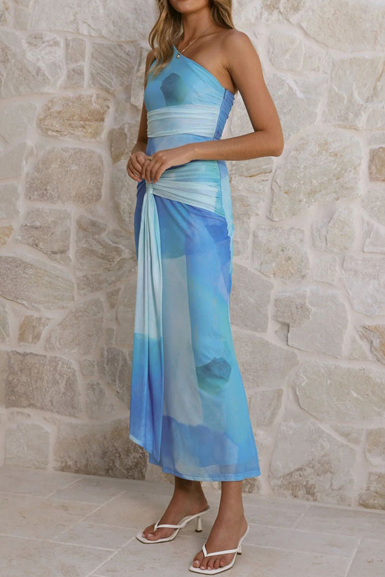Off-Shoulder Tie Dye Maxi Dress
