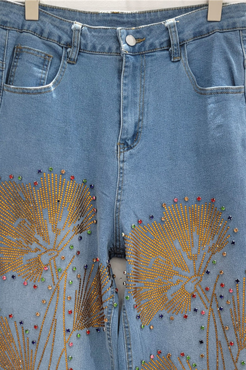 Embellished Straight Jeans