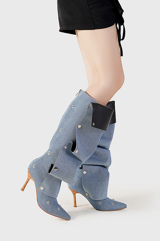 Chic Ruffled High-Heel Boots