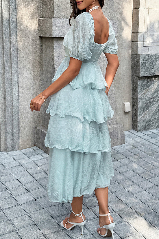 Tiered Ruffle Casual Midi Dress