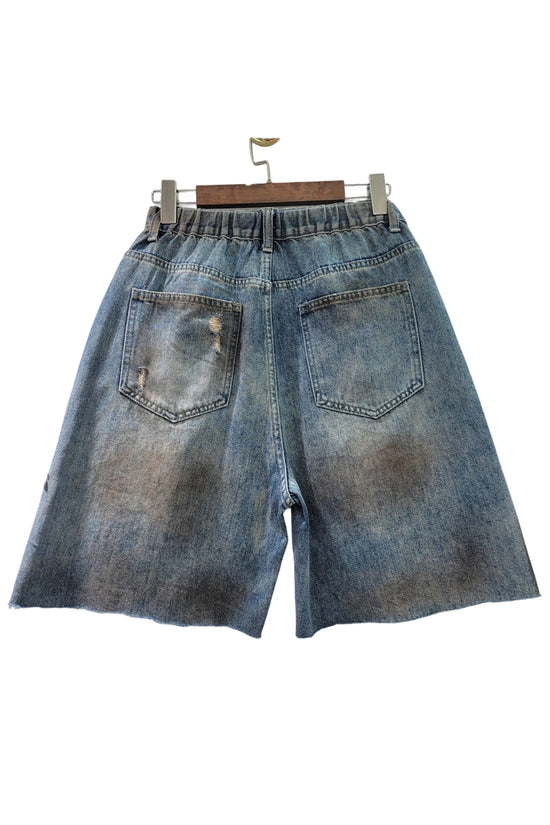 Floral Detail Denim Shorts