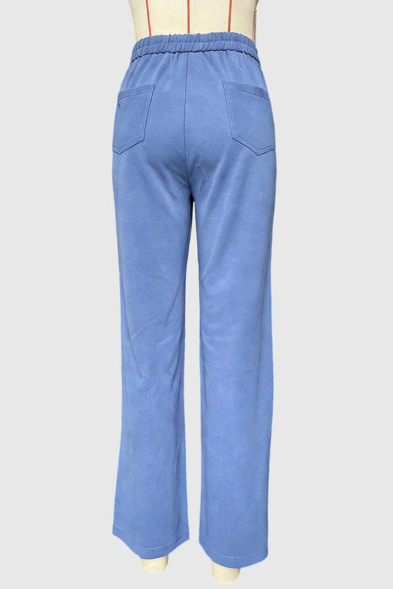 High-Waisted Button Casual Pants