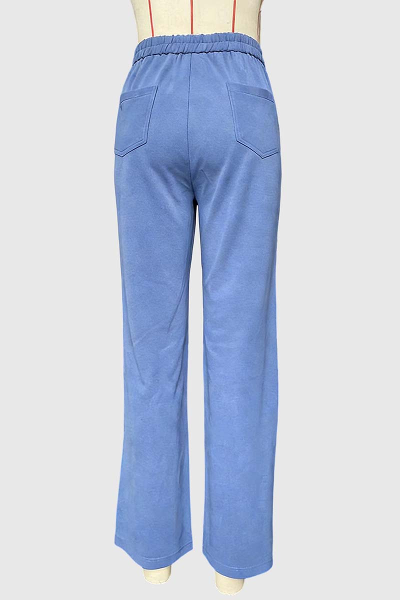 High-Waisted Button Casual Pants