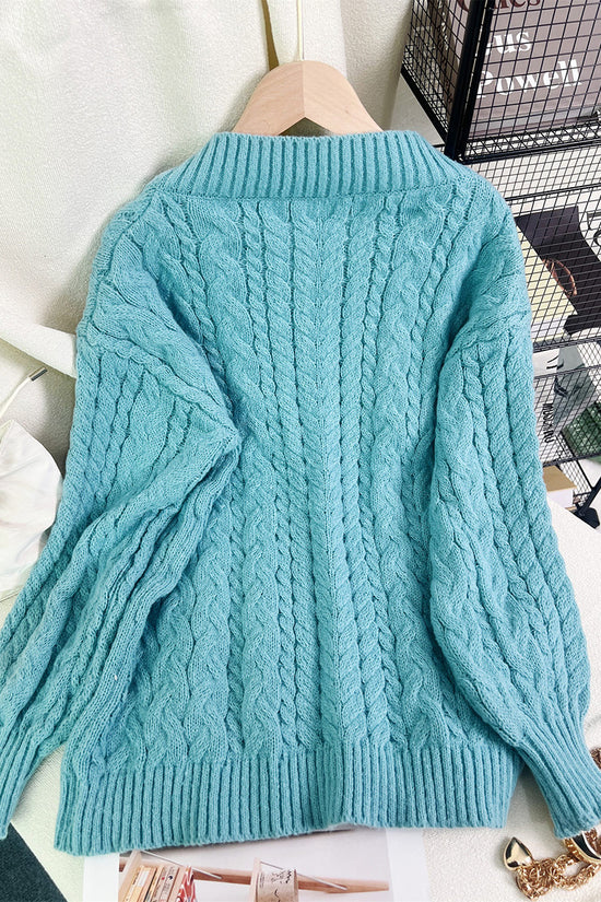 Cable Knit V-Neck Sweater