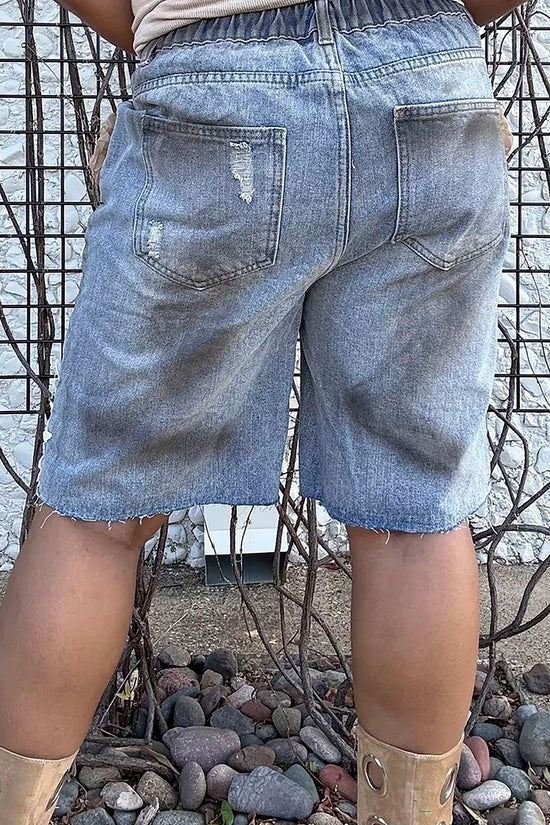 Distressed Denim Shorts