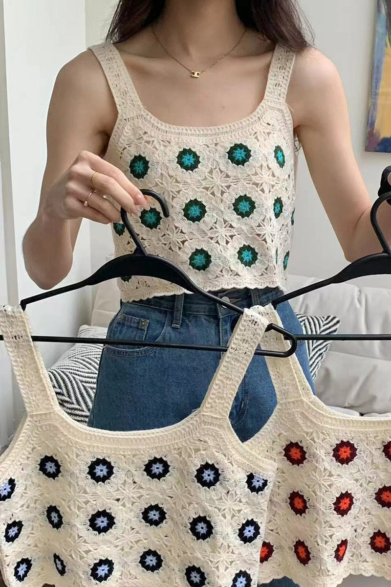 Crochet Floral Patchwork Camisole
