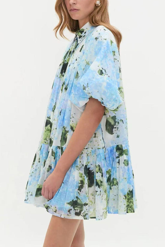 Floral Puff Sleeve Casual Dress