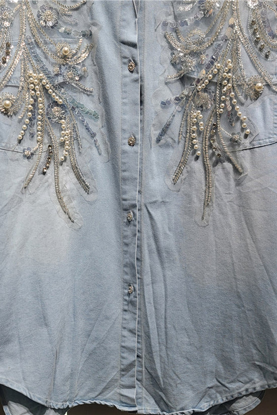 Embroidered Floral Collared Blouse