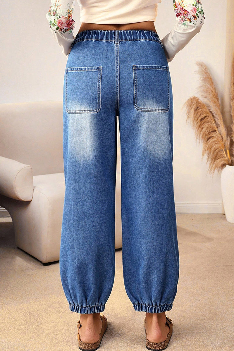 Casual Straight-Leg Buttoned Jeans