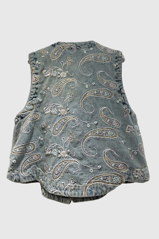 Floral Paisley Button-Up Vest