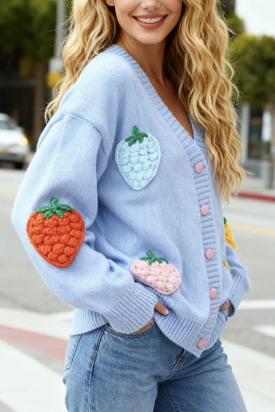 Fruit Patch Button-Up Cardigan