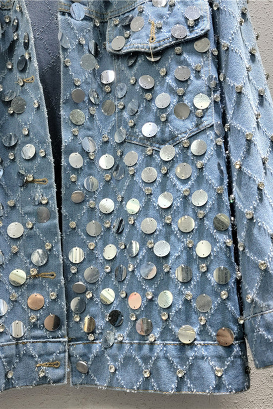 Sequin Embellished Denim Jacket
