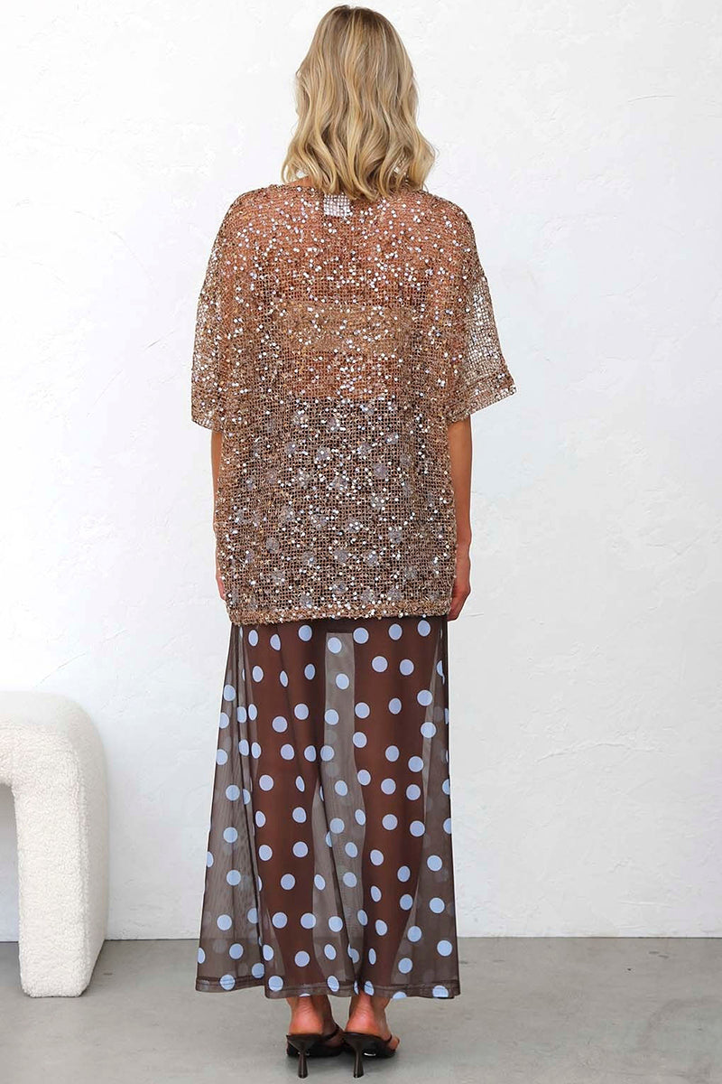 Polka Dot Sheer Midi Skirt
