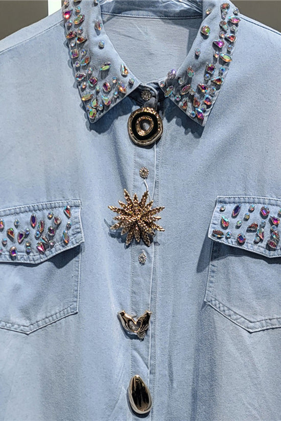 Embellished Button-Up Shirt