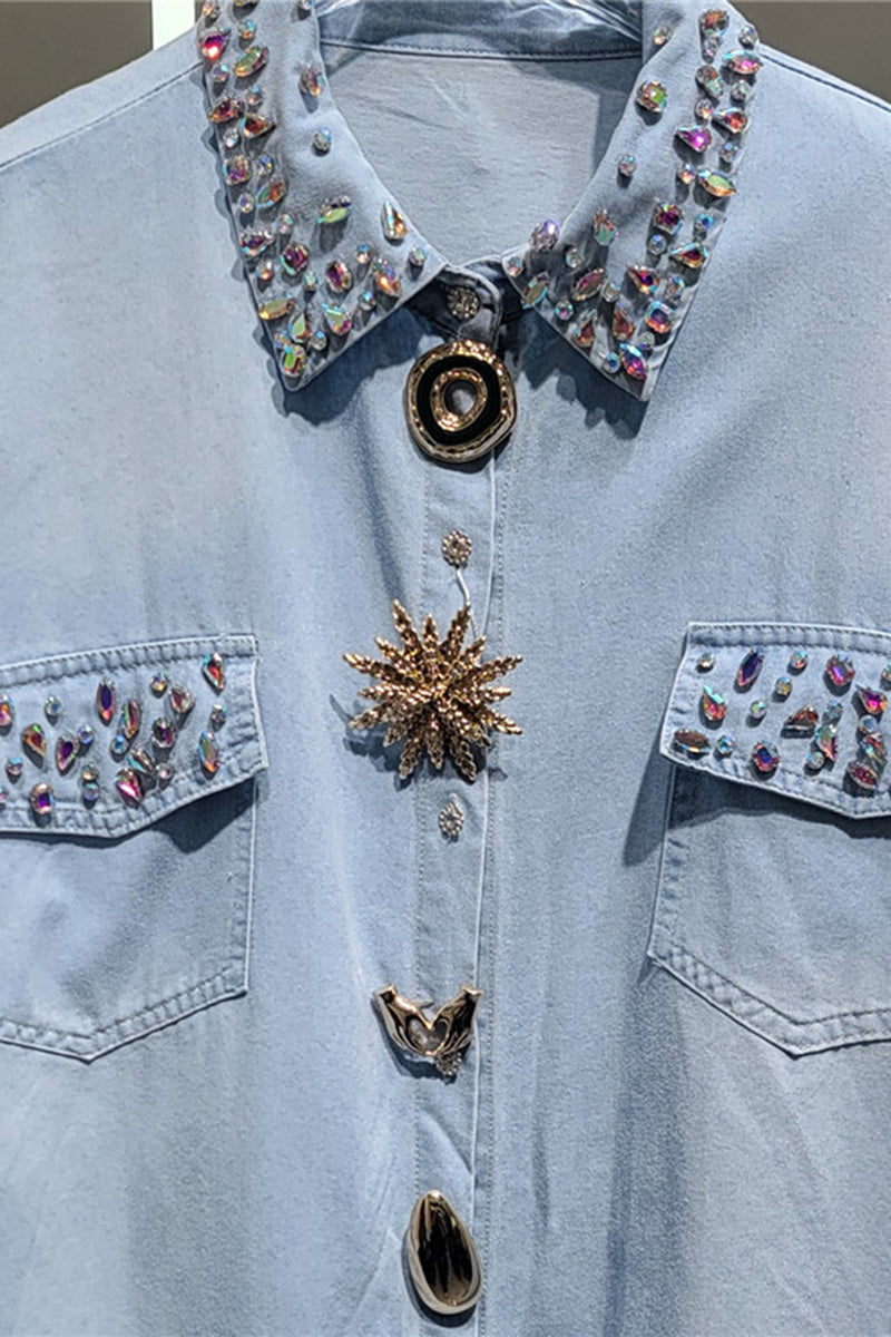 Embellished Button-Up Shirt