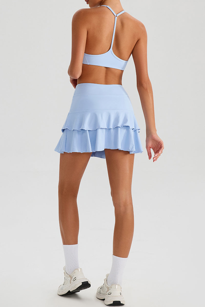 Ruffled Layered Active Skort