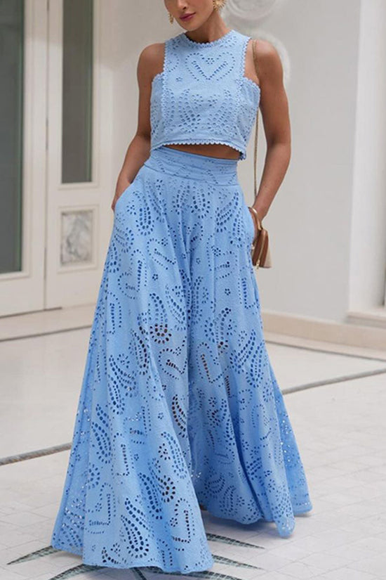 Elegant Patterned Two-Piece Skirt Set