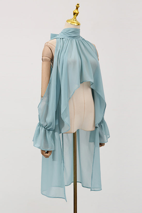 Elegant Long Sleeve Flowing Blouse