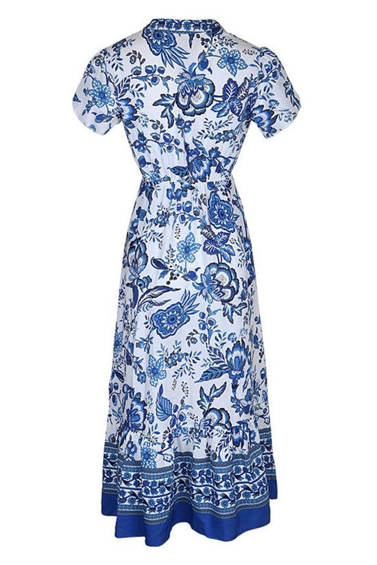 Floral Print V-Neck Casual Dress