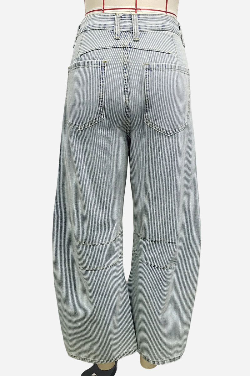 Relaxed Barrel Stripe Leg Jeans