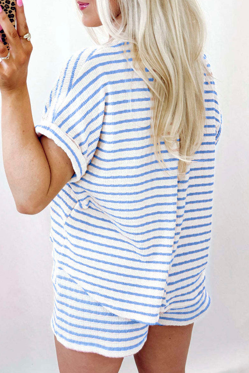 Striped Cozy Short Sleeve Set
