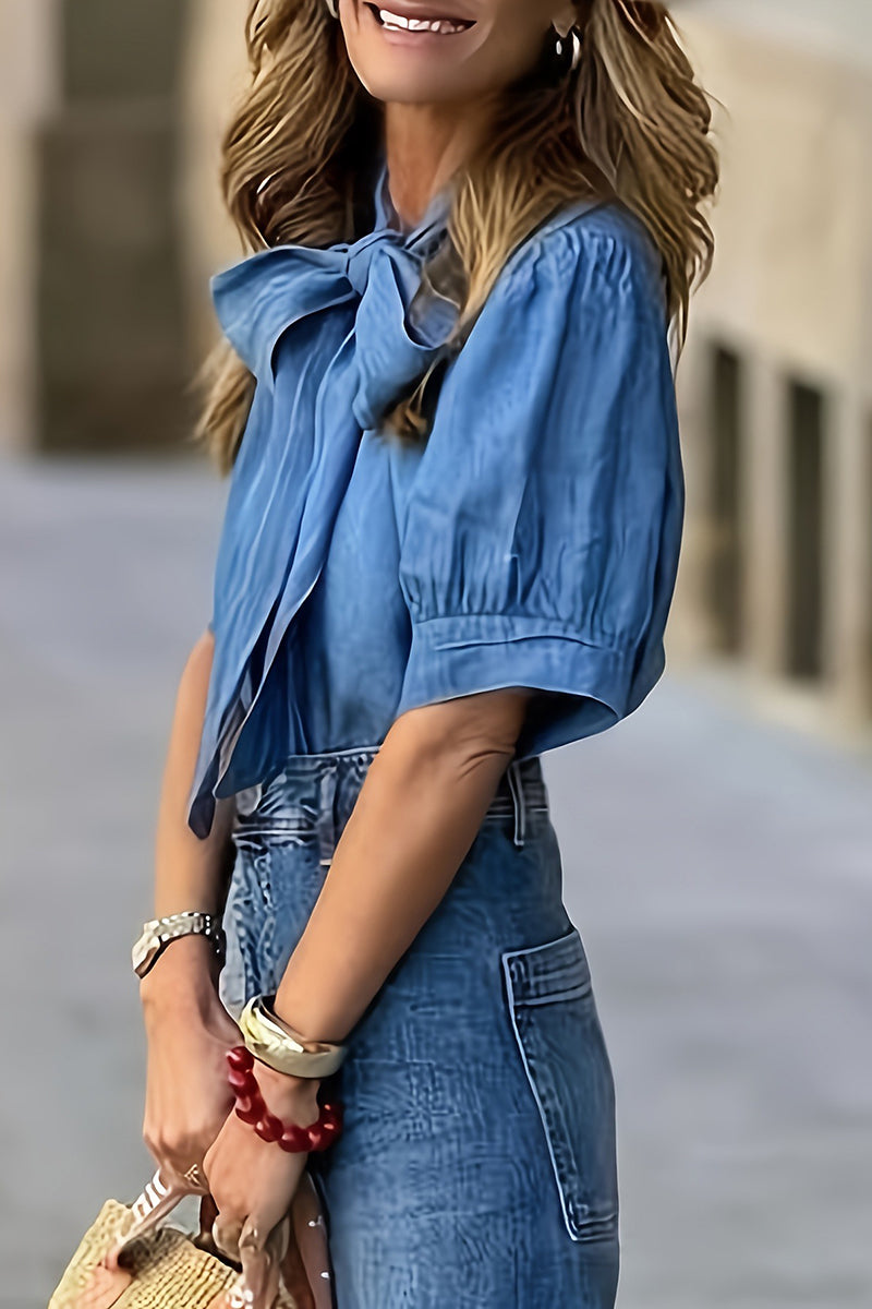 Elegant Bow Tie Blouse