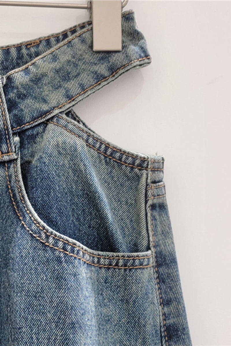 Cargo Pocket Straight Leg Denim