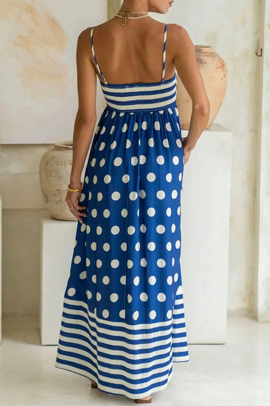 Polka Dot Stripe Maxi Dress