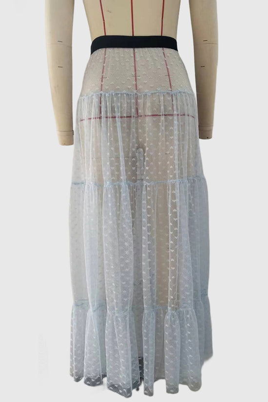 Sheer Layered Midi Skirt