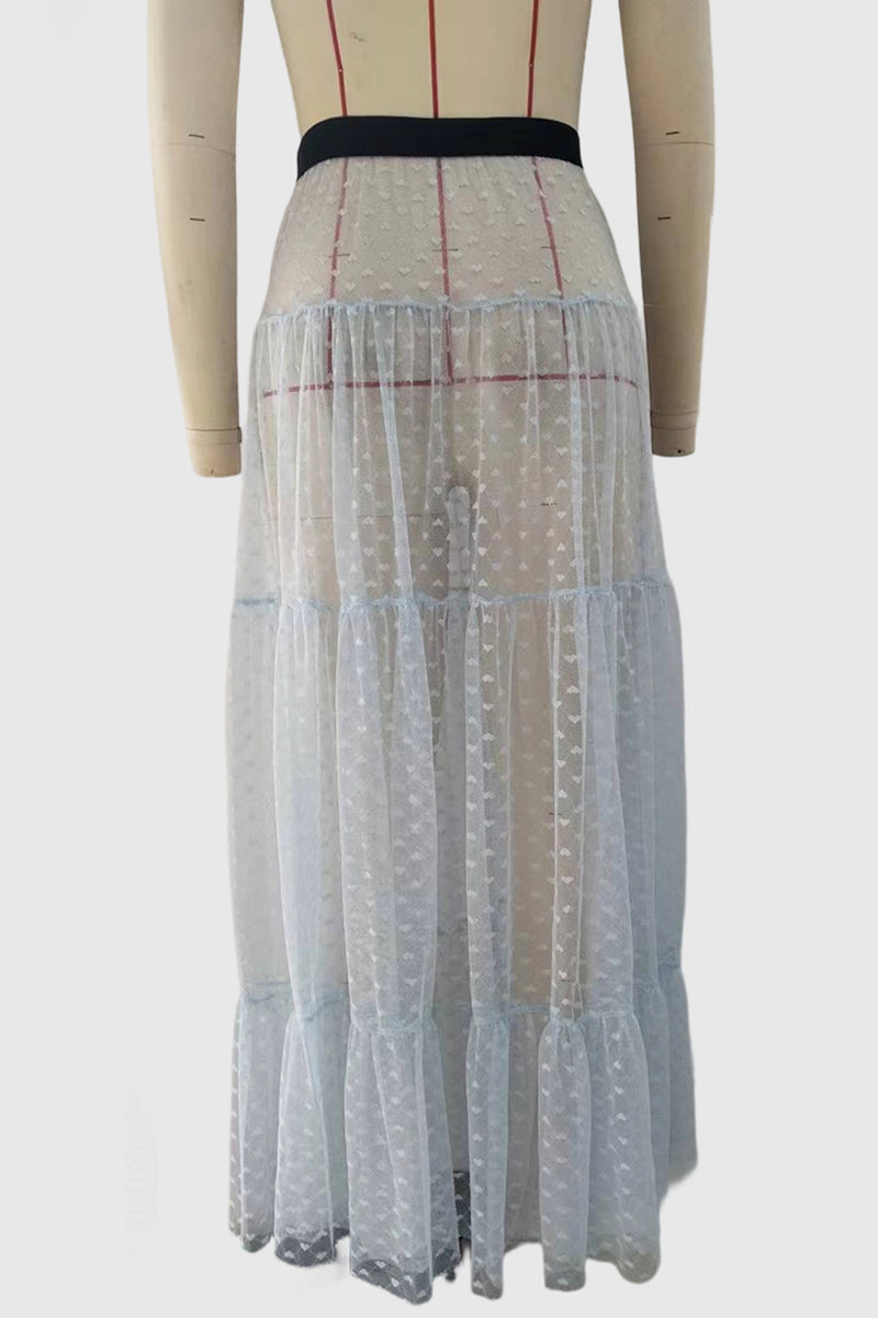 Sheer Layered Midi Skirt