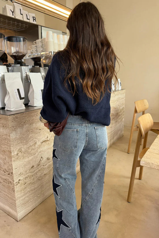 Star-Embellished Straight Jeans