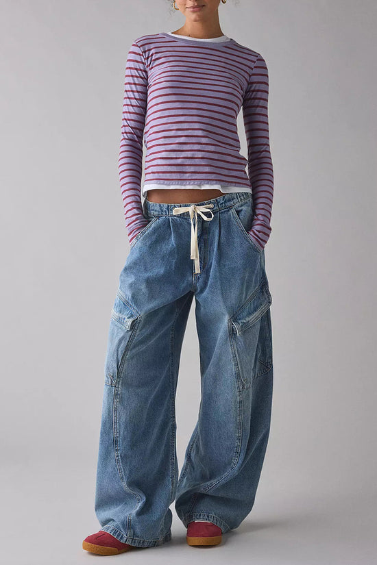 Cargo Pocket Straight Jeans