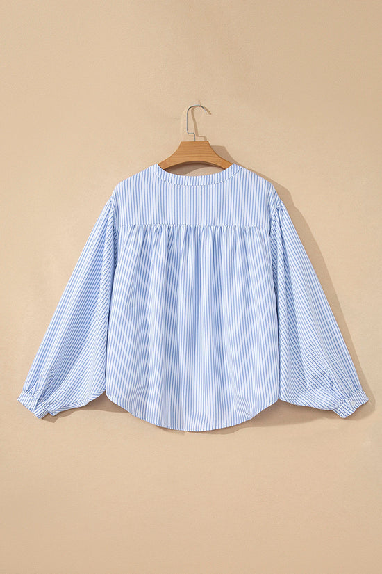 Striped Floral Button-Front Shirt