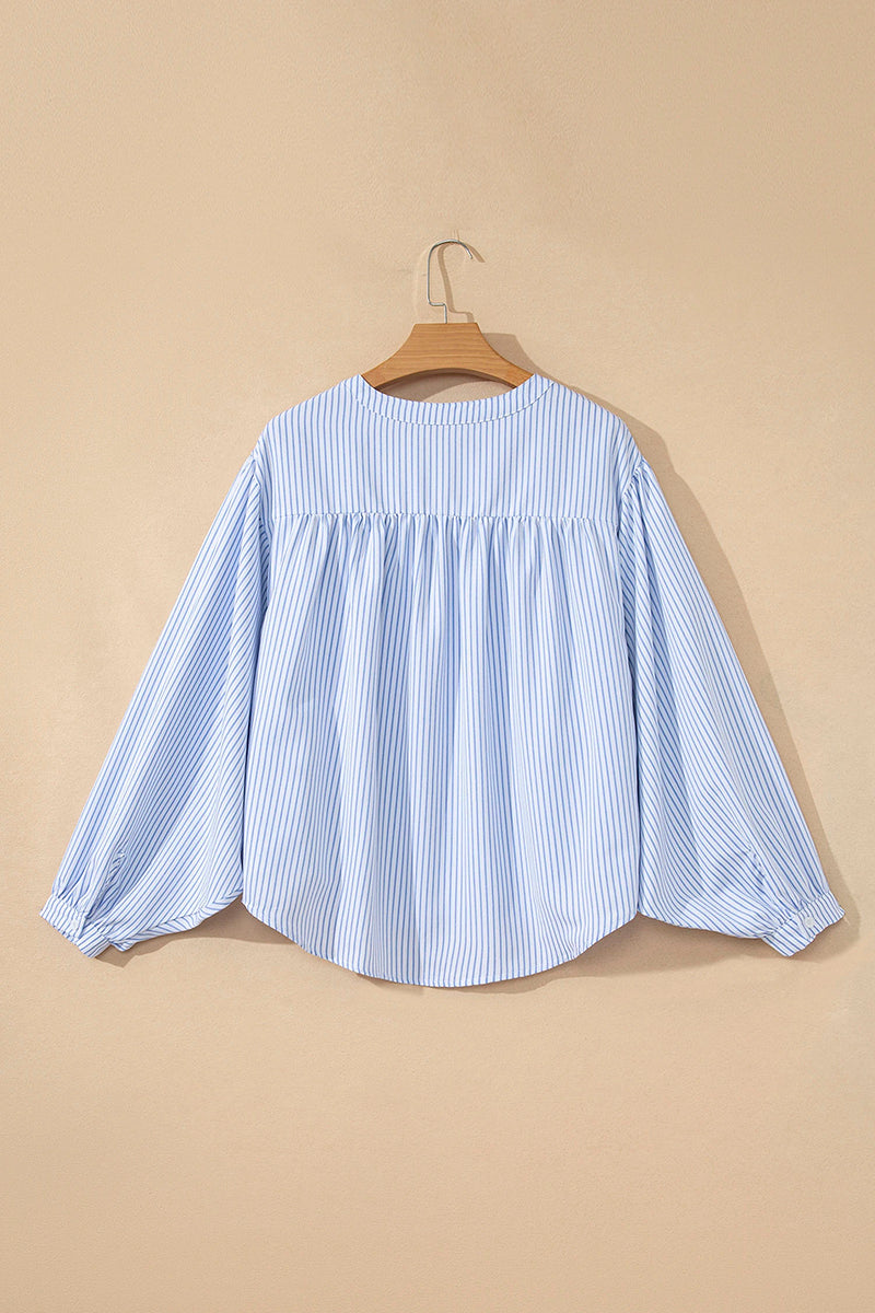 Striped Floral Button-Front Shirt