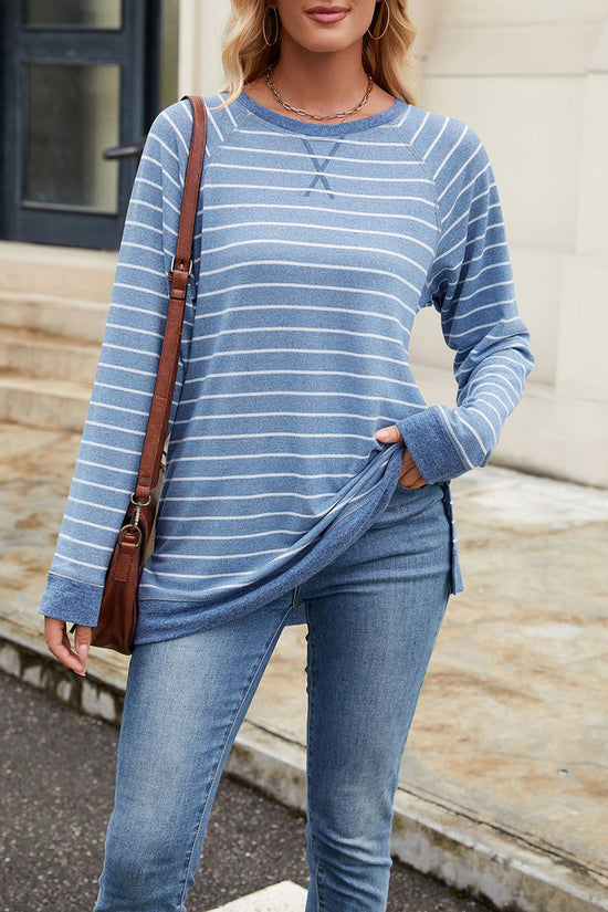 Striped Long Sleeve Casual Blouse