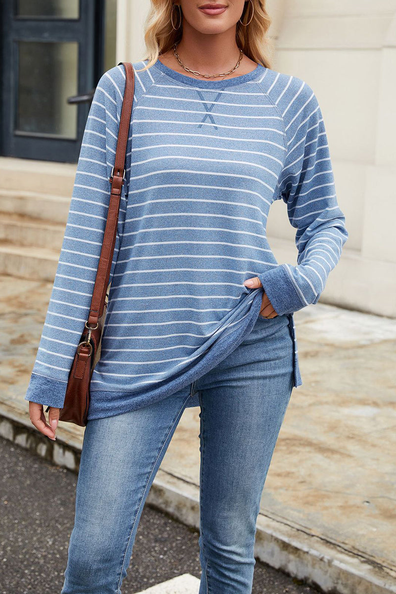 Striped Long Sleeve Casual Blouse