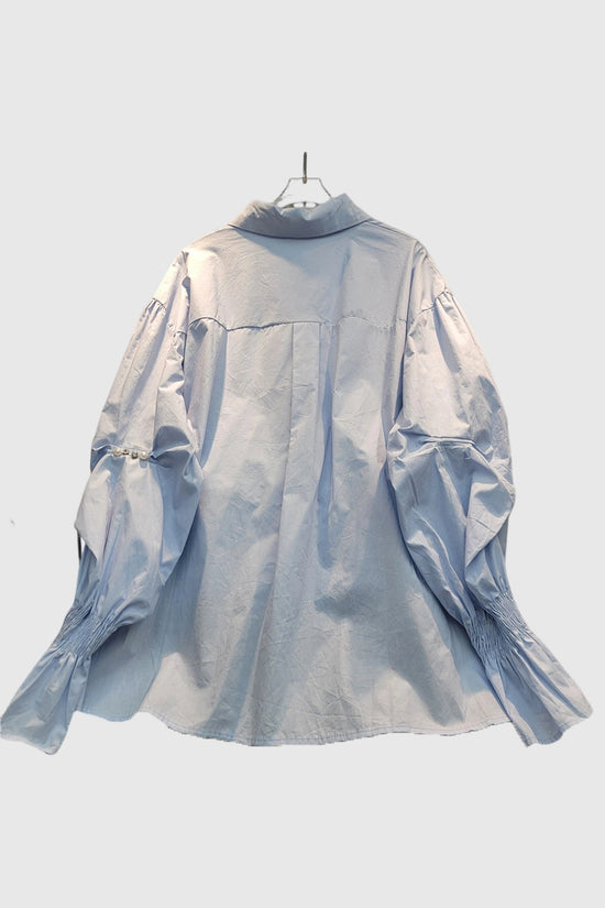 Pearl Accented Puff Sleeve Blouse