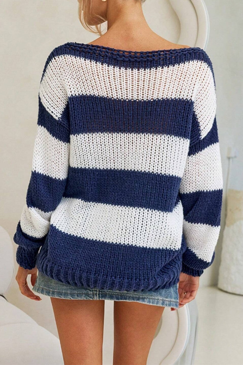 Striped Oversized Knit Sweater