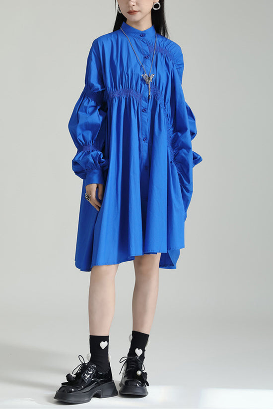 Ruched Long Sleeve Casual Dress