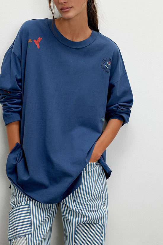 Nature-Inspired Graphic Oversized Sweatshirt