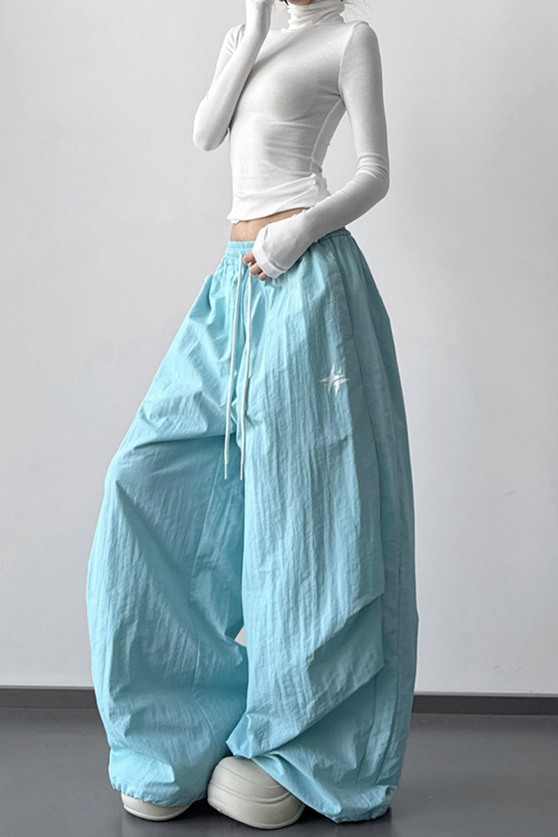 Wide-Leg High Waist Casual Pants