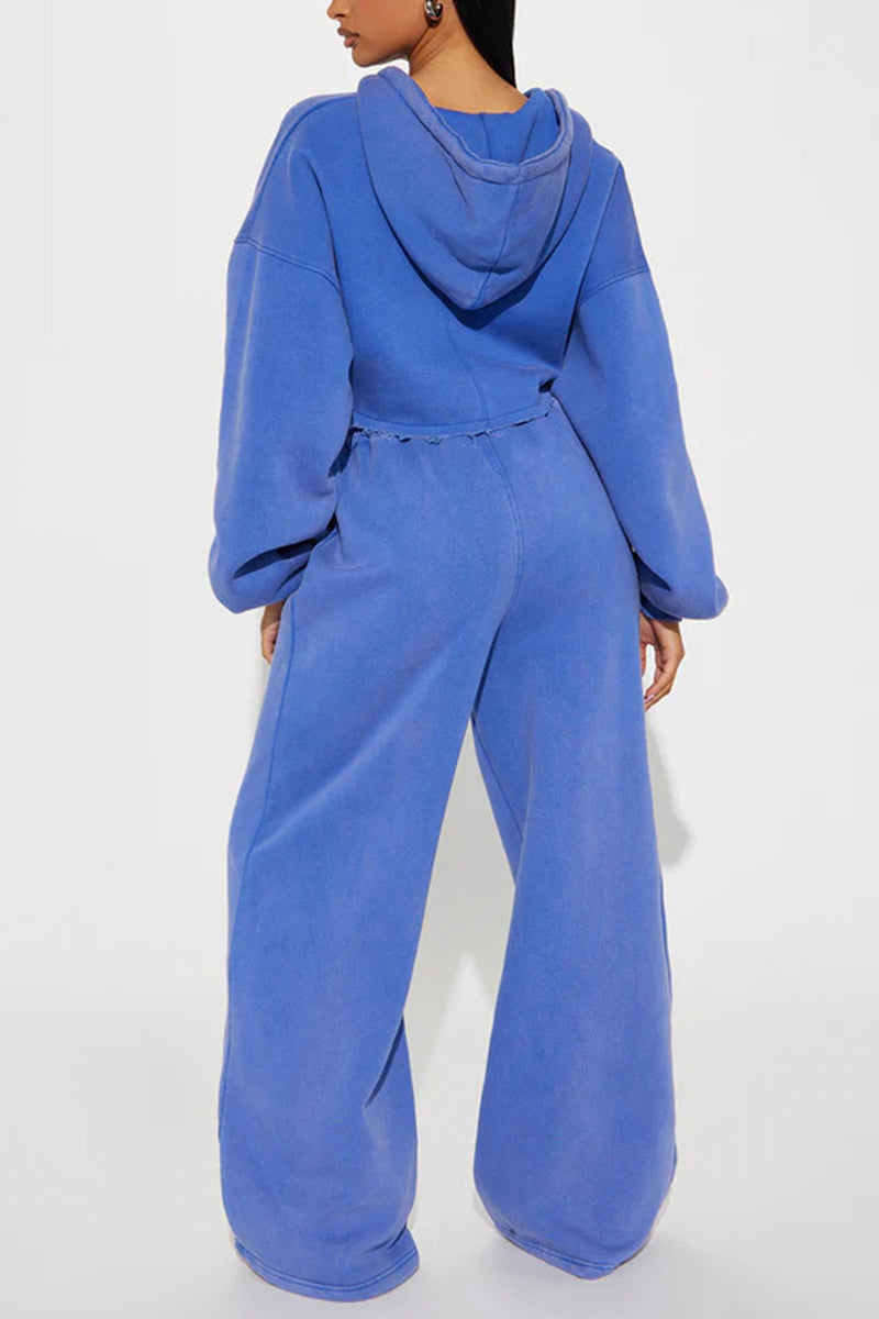 Sporty Zip Hoodie and Jogger Set