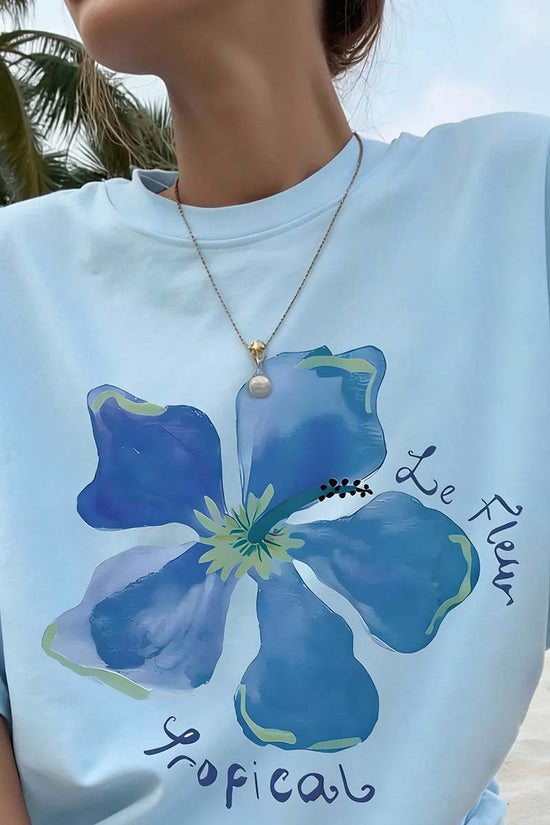 Tropical Flower Graphic T-Shirt