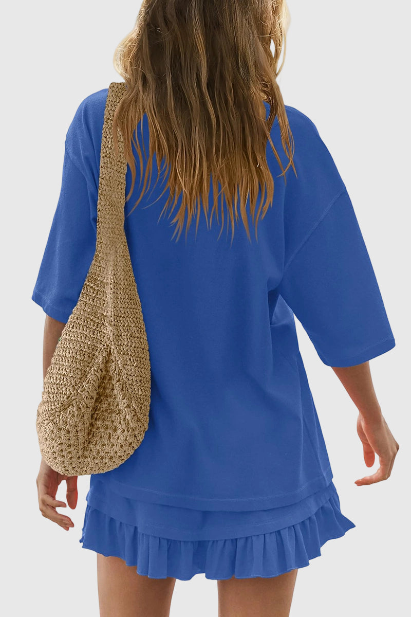 Ruffled Skirt and Loose Top Set