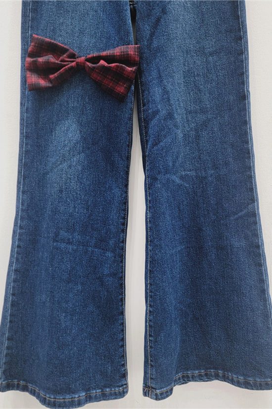 Classic Straight Jeans with Bow Detail