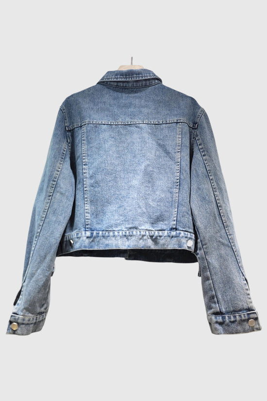Ruffled Detail Denim Jacket