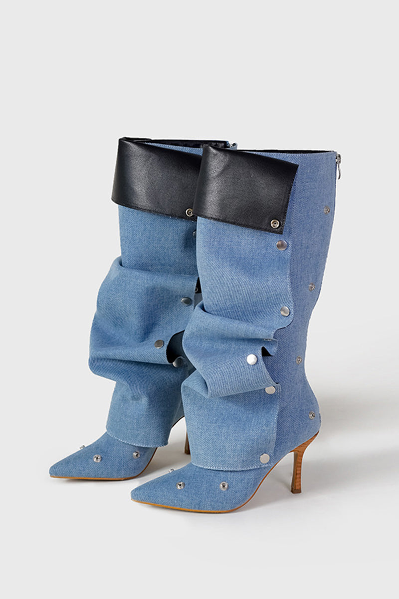 Chic Ruffled High-Heel Boots