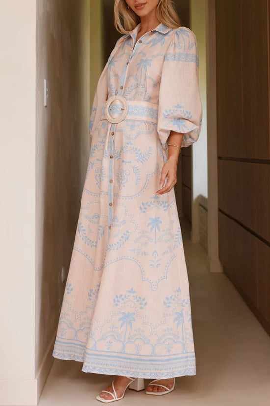 Floral Long Sleeve Button-Down Dress